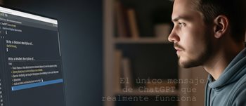 Un hombre mirando código de programación en una pantalla